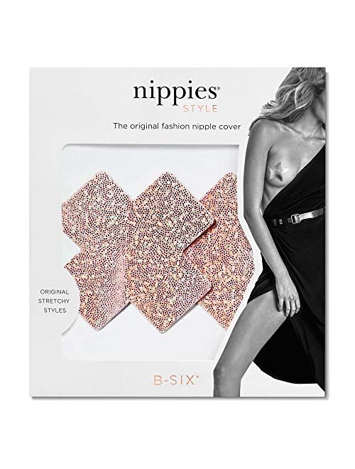 Nippies Style Rose Sparkle Cross Waterproof Self Adhesive Nipple Cover Pasties