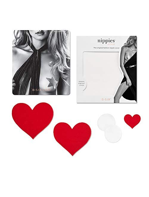 Nippies Style Red Velvet Heart Waterproof Self Adhesive Nipple Cover Pasties