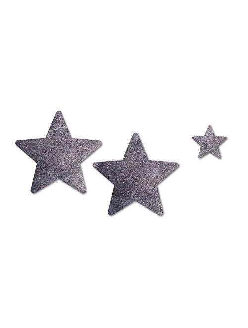 Nippies Re-Style Silver Lame Reusable Star Self Adhesive Nipple Cover Pasties