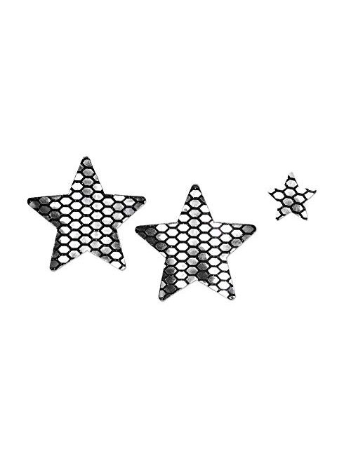 Nippies Re-Style Black Silver Sequins Reusable Star Self Adhesive Nipple Cover Pasties