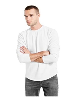 Men's Long Sleeve Linear Textured Jersey Crew