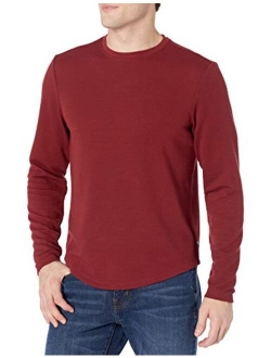 Men's Long Sleeve Linear Textured Jersey Crew