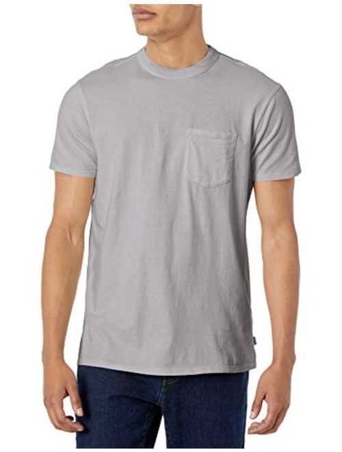 GUESS Men's Short Sleeve Crewneck Sueded Jersey Pocket Tee