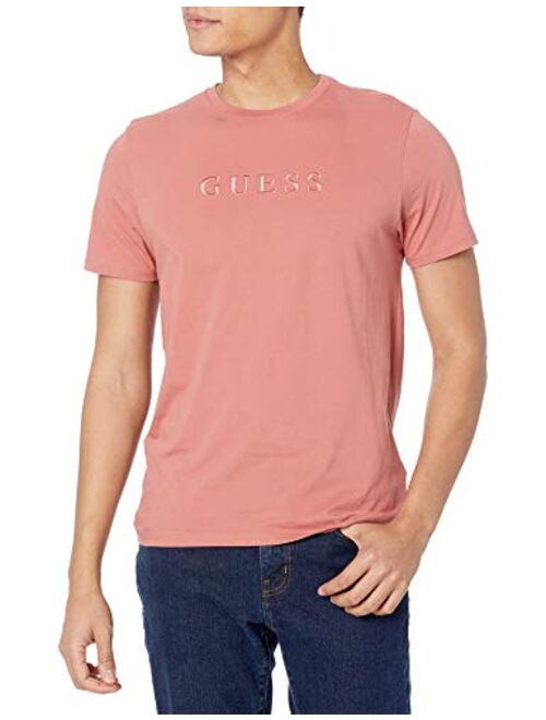 GUESS Men's Short Sleeve Pima Embroidered Logo Tee