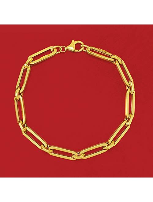 Ross-Simons Italian 14kt Yellow Gold Paper Clip Link Bracelet