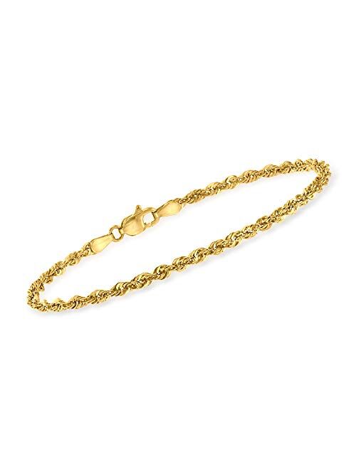 Ross-Simons 2.6mm 14kt Yellow Gold Rope Chain Bracelet