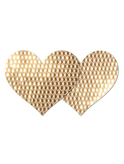 Nippies Style Gold Sequins Heart Waterproof Self Adhesive Nipple Cover Pasties