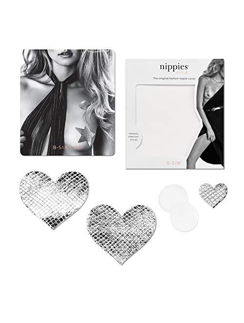 Nippies Style Silver Snake Heart Waterproof Self Adhesive Nipple Cover Pasties