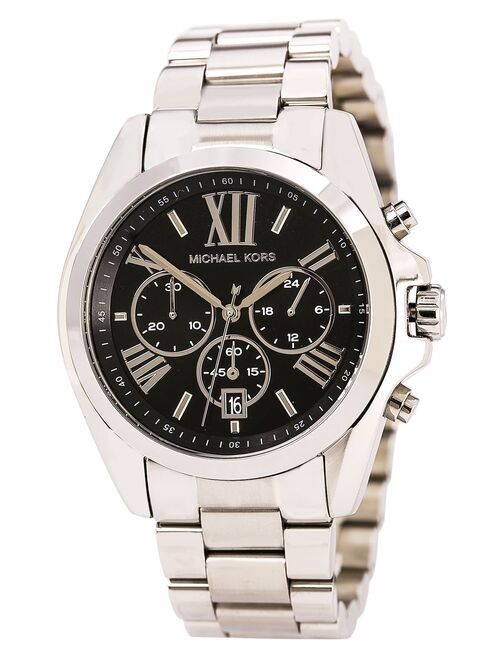 Michael Kors Women's MK5705 Bradshaw Black Dial Stainless Steel Bracelet Chronograph Watch