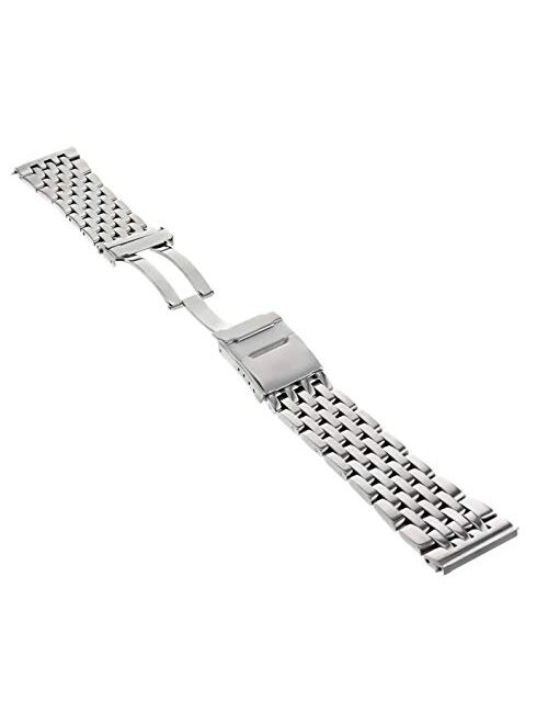 22mm Watch Band Bracelet Compatible with Breitling Navitimer A13322 7 Link Stainless S Shiny