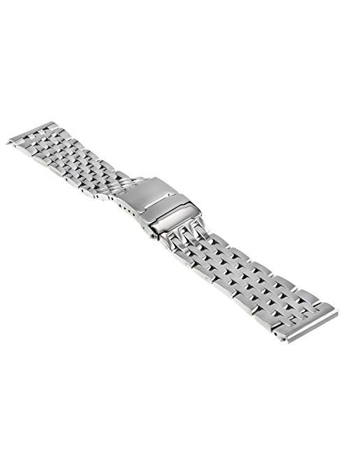 22mm Watch Band Bracelet Compatible with Breitling Navitimer A13322 7 Link Stainless S Shiny