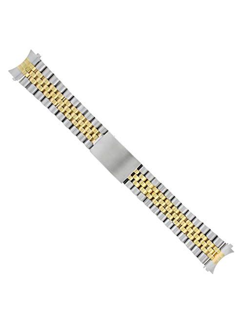 20mm Jubilee Watch Band Bracelet Compatible with Rolex Datejust 16013 16233 16234 Two Tone