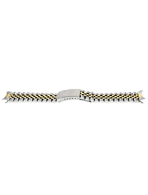 20mm Jubilee Watch Band Bracelet Compatible with Rolex Datejust 16013 16233 16234 Two Tone