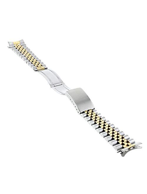 20mm Jubilee Watch Band Bracelet Compatible with Rolex Datejust 16013 16233 16234 Two Tone