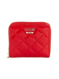 Women's Melise Small Zip Around Suede Wallet - Red