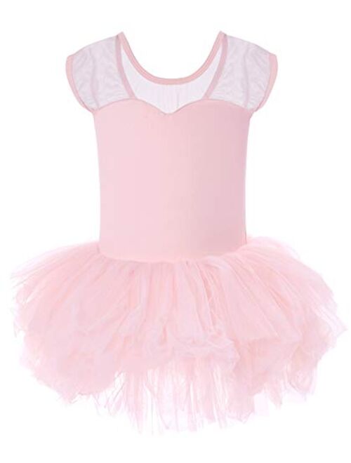 MdnMd Ballet Tutu Leotard Toddler Girls Ballerina Dance Outfit Dress Tutu with Tank V-Neck Ruched Front