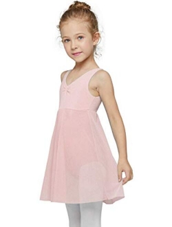 MdnMd Ballet Leotard for Toddler Girls Ballerina Dance Short Sleeve Tutu Skirted Ballet Outfit Dress