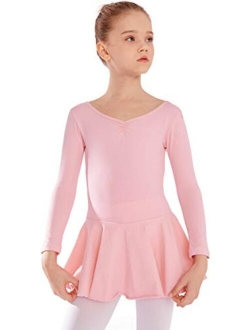 MdnMd Ballet Leotard for Toddler Girls Ballerina Dance Short Sleeve Tutu Skirted Ballet Outfit Dress