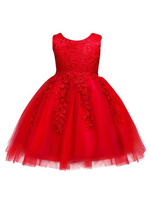 IBTOM CASTLE Flower Girls Dresses Princess Tulle Lace Up Wedding Bridesmaid Pageant Baptism Party Baby Birthday Tutus Gowns