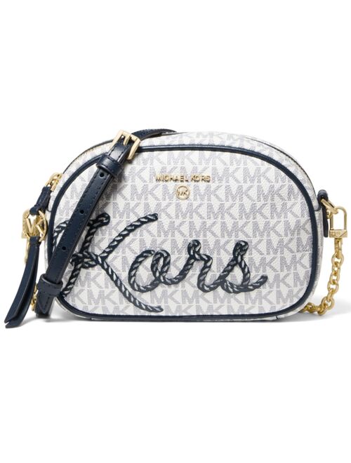 Michael Kors Jet Set Charm Signature Oval Camera Crossbody