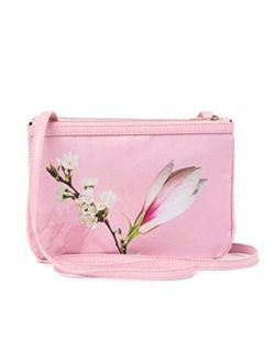 Harmony Nylon Double Pouch Crossbody (Pale Pink)