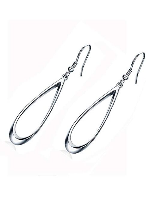 925 Sterling Silver Dangle Earrings, Fine jewelry Teardrop drop Earrings For women gift