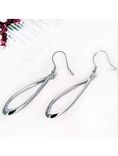 925 Sterling Silver Dangle Earrings, Fine jewelry Teardrop drop Earrings For women gift