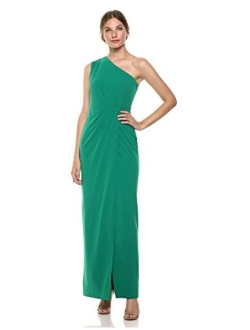 Women's One Shoulder Gown with Waist Ruch