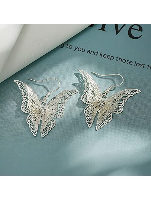 JESMING Silver Lovely Butterfly Pendant Necklace Jewelry for Women Girls Kids, Pendant Chain Necklace 20+2 inch Women Jewelry