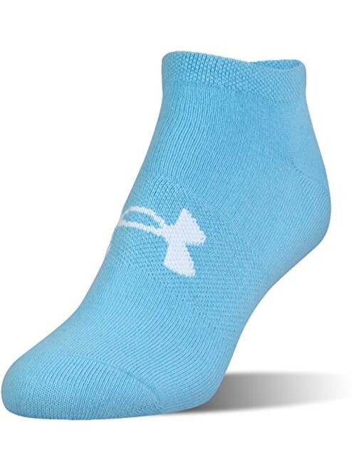 Under Armour Women's Essential No Show Socks, 6-Pairs , Lavendar/Asst , Shoe Size: Womens 6-9