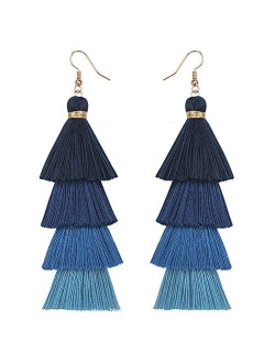 Flairs New York Faux Fur Pom Pom Tassel Drop Dangle Earrings Set