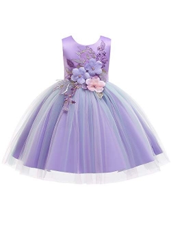 Flower Girls Rainbow Princess Tulle Dress Wedding Party Pageant Formal Evening Short Gown