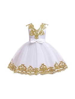 Flower Girl Tutu Tulle Yellow Dress Little Big Princess Wedding Bridesmaid Party Communion Formal Short Gown for Kids