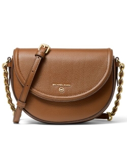 Half Dome Chain Leather Crossbody