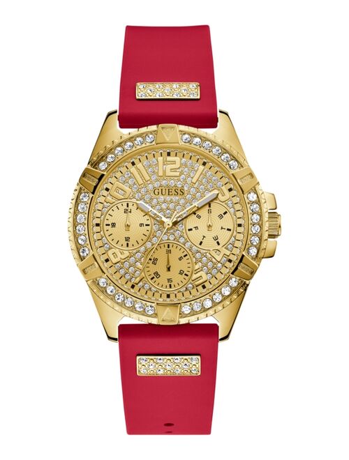 Guess Women's Red Silicone Strap Watch 40mm