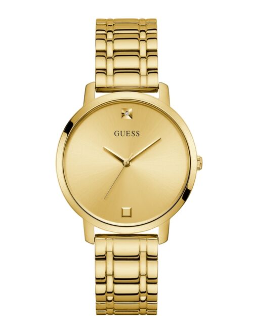 Guess Diamond-Accent Gold-Tone Stainless Steel Bracelet Watch 40mm