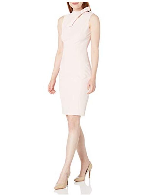 Calvin Klein Women's Sleeveless Seamed Sheath with Tie Neck