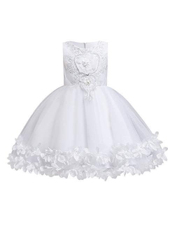 Flower Girls Vintage Floral Lace Bridesmaid Wedding Pageant Birthday Party Princess Communion Formal Dance Gown for Kids