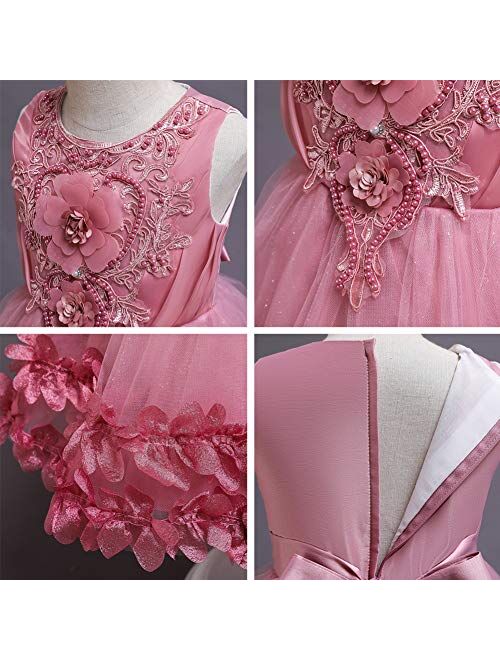 IBTOM CASTLE Kids Swan Princess Dance Costume Feather Ballerina Dress for  Baby Girl Pageant Party Prom Birthday Short Gown