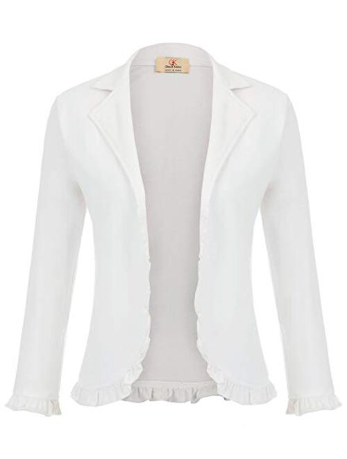 GRACE KARIN Women Business Casual Cropped Blazer Jacket Open Front Cotton Cardigan