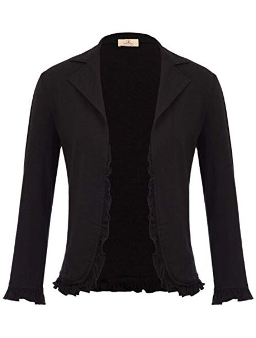 GRACE KARIN Women Business Casual Cropped Blazer Jacket Open Front Cotton Cardigan