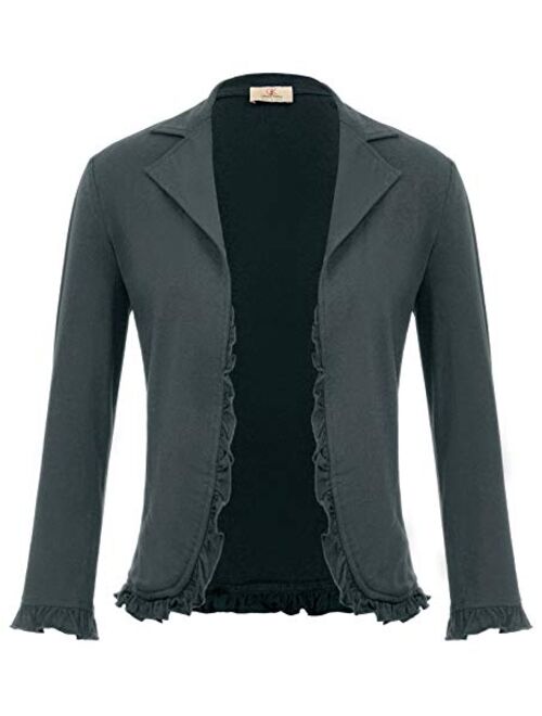 GRACE KARIN Women Business Casual Cropped Blazer Jacket Open Front Cotton Cardigan