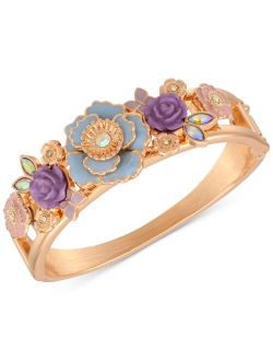 Gold-Tone Flower Garden Hinge Bracelet