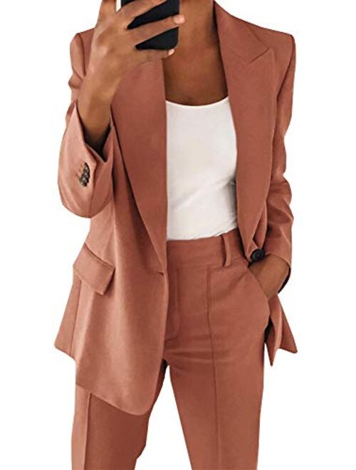 Cicy Bell Women's Casual Blazer Long Sleeve Open Front Work Office Jacket with Pockets