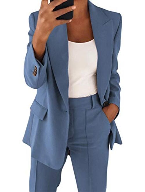 Cicy Bell Women's Casual Blazer Long Sleeve Open Front Work Office Jacket with Pockets