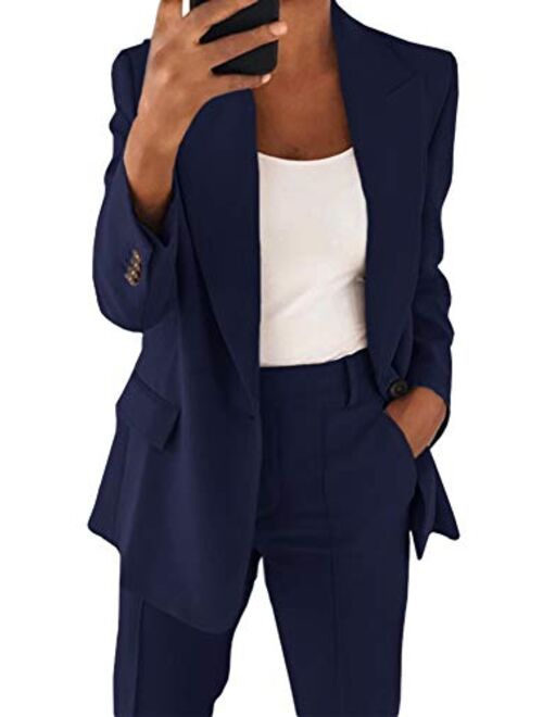 Cicy Bell Women's Casual Blazer Long Sleeve Open Front Work Office Jacket with Pockets