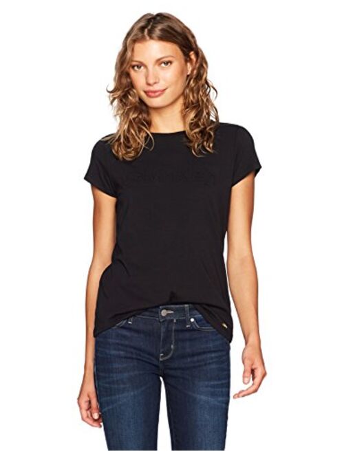 Calvin Klein womens Short Sleeve Crew Neck Logo T-Shirt