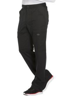 Dynamix Scrubs Pant for Men Zip Fly Cargo DK110S, S Short, Black