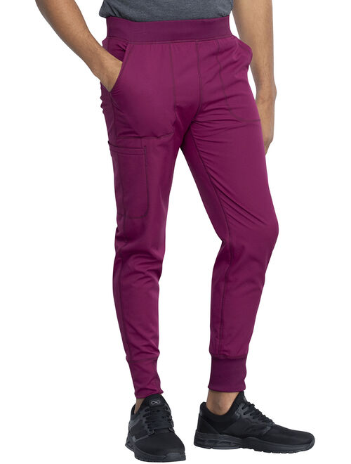 Dickies Dynamix Scrubs Pant for Men Natural Rise Jogger Plus Size DK040S, 2XL Short, Wine