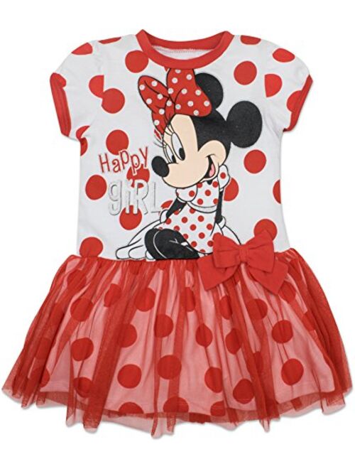 Disney Minnie Mouse Girls' Short Sleeve Tulle Dress